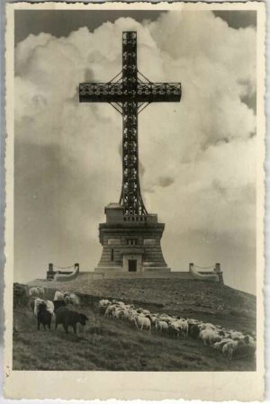 Poiana Țapului [Crucea Eroilor de pe Muntele Caraiman], carte poștală, 1939