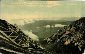 Poteca la Omul în Valea Cerbului Escursiune în Munții Bucegi, carte poștală circulată Brăila, 1912
