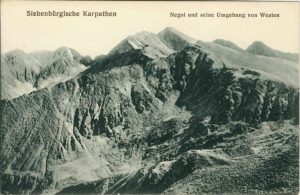 Siebenbürgische Karpathen, Negoi und seine Umgebung von Westen, levelező-lap/carte poștală, 1917
