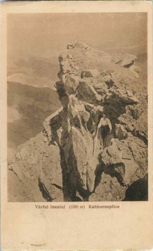 Vârful Ineului (2280 m) - Kuhhornspitze, carte poștală, 1926