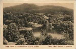 Băile Sovata - Szovátafürdő - Bad Sovata, Lacul Ursu - Medvetó - Bärenteich, carte poștală, 1929
