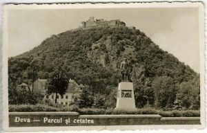 Deva - Parcul și cetatea, carte poștală circulată Anina