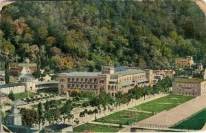 Herkulesfürdő, Központ/Herkulesbad, Mittelpunkt/Băile Herculane, carte poștală circulată Ghelar, județul Hunedoara, 1914