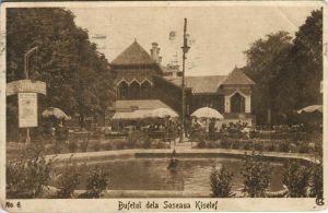 Bufetul dela Soseaua Kiselef, București, carte poștală circulată Sibiu