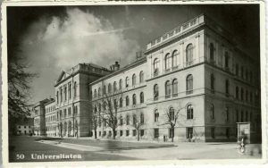 Cluj, Universitatea, carte poștală, 1937
