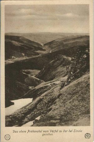 Das Obere Prahovatal vom Vărful cu dor bei Sinaia gesehen, Feldpostkarte, König-Carol-Verlag, Bukarest, carte poștală militară