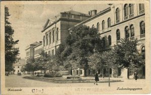 Kolozsvár, Tudományegyetem/Cluj, Universitatea, carte poștală circulată Sibiu