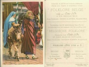 Folklore belge, Editié par Côte d’Or, Le bon chocolat belge, Folklore Côte d’Or No 3, Bruges, Procession du Saint-Sang. La Fuite en Egypte - reclamă ciocolată