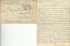 Plic și scrisoare circulat la Arad, 1918, Feldpost 529 - frontul italian, ștampilă Feldartillerieregiment 10 Abteilungskommado