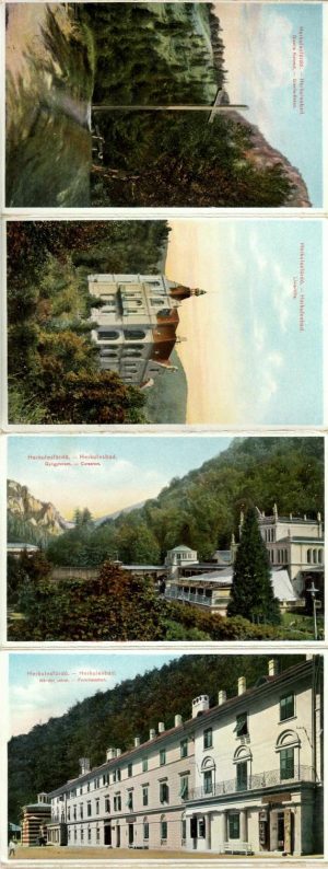 Herkulesfürdő - Herkulesbad, 12 cărți poștale antebelice/Băile Herculane