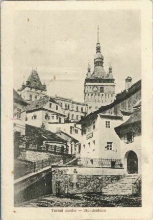 Turnul oarelor - Stundenturm, Sighișoara/Schässburg/Segesvár - carte poștală