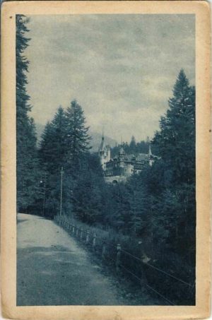 Castelul Peleș, carte poștală circulată Ghelar, județul Hunedoara