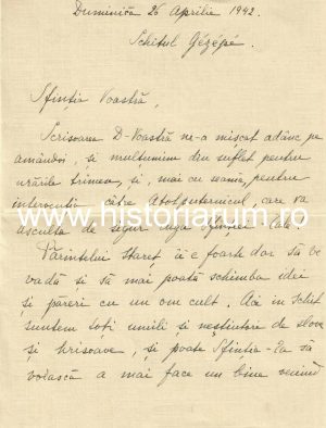 Maria G Z Petrescu, scrisoare olografă către Constantin Bobulescu, 1942