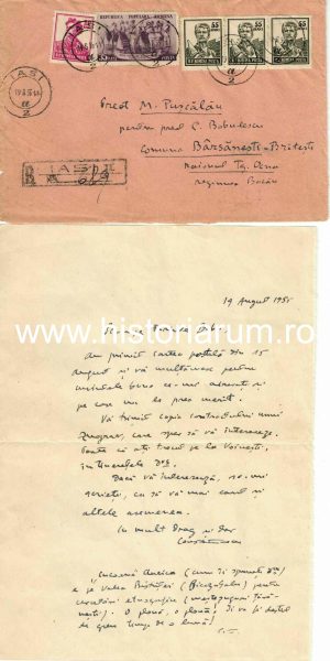 Constantin Turcu, Iași, scrisoare olografă către preot Constantin Bobulescu, 1955