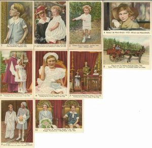 Nos enfants royaux, première série, 10 sujets différents, Editié et offert par Côte d’Or, Le bon chocolat belge, set complet - reclamă ciocolată