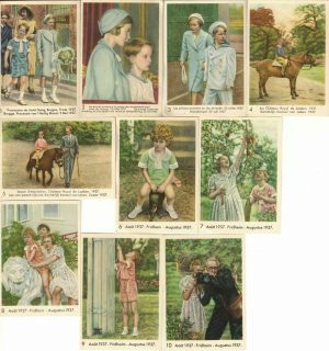 Nos enfants royaux, deuxième série, 10 sujets différents, Editié et offert par Côte d’Or, Le bon chocolat belge, set complet - reclamă ciocolată