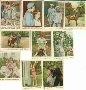 Nos enfants royaux, deuxième série, 10 sujets différents, Editié et offert par Côte d’Or, Le bon chocolat belge, set complet - reclamă ciocolată
