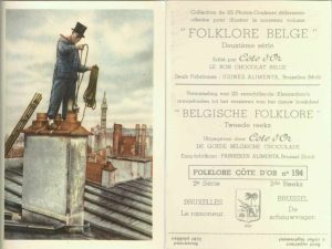 Folklore belge, Editié par Côte d’Or, Le bon chocolat belge, Folklore Côte d’Or No 194, Deuxième série, Bruxelles, Le ramoneur - reclamă ciocolată