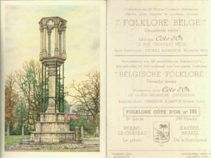 Folklore belge, Editié par Côte d’Or, Le bon chocolat belge, Folklore Côte d’Or No 191, Deuxième série, Braine-le-Chateau, Le pilori - reclamă ciocolată