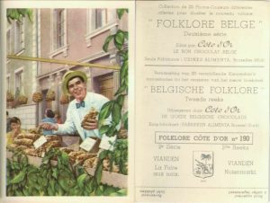 Folklore belge, Editié par Côte d’Or, Le bon chocolat belge, Folklore Côte d’Or No 190, Deuxième série, Vianden, La Foire aux noix - reclamă ciocolată