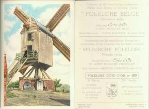 Folklore belge, Editié par Côte d’Or, Le bon chocolat belge, Folklore Côte d’Or No 180, Deuxième série, Winghe-Saint-Georges, Le moulin à vent est toujours en service - reclamă ciocolată