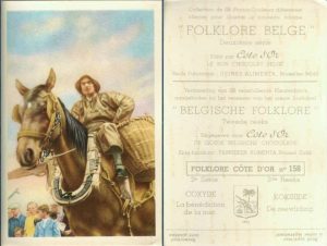Folklore belge, Editié par Côte d’Or, Le bon chocolat belge, Folklore Côte d’Or No 158, Deuxième série, Coxyde, La bénédiction de la mer - reclamă ciocolată