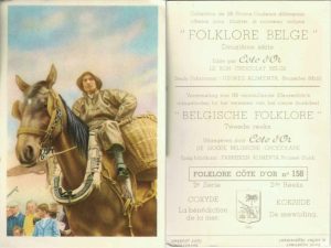 Folklore belge, Editié par Côte d’Or, Le bon chocolat belge, Folklore Côte d’Or No 158, Deuxième série, Coxyde, La bénédiction de la mer - reclamă ciocolată