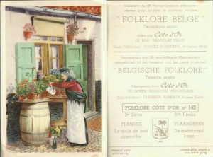 Folklore belge, Editié par Côte d’Or, Le bon chocolat belge, Folklore Côte d’Or No 142, Deuxième série, Flandre, Le mois de mai approche - reclamă ciocolată