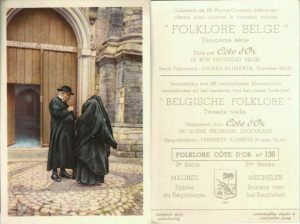 Folklore belge, Editié par Côte d’Or, Le bon chocolat belge, Folklore Côte d’Or No 136, Malines, Entrée du Béguinage - reclamă ciocolată