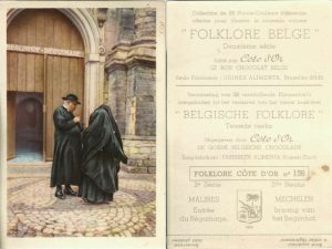 Folklore belge, Editié par Côte d’Or, Le bon chocolat belge, Folklore Côte d’Or No 136, Deuxième série, Malines, Entrée du Béguinage - reclamă ciocolată