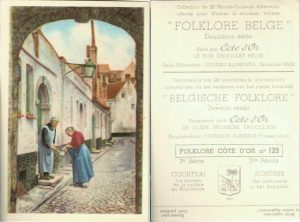 Folklore belge, Editié par Côte d’Or, Le bon chocolat belge, Folklore Côte d’Or No 129, Deuxième série, Courtrai, Le tournée de la latière au Béguinage - reclamă ciocolată