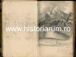 Carnet de amintiri, Siret, jud Suceava, 1899-1908, cu 2 desene de Dmitri Orelski Potoroka din 1917/Stammbuch from Bukowina 1899-1908 with 2 drawings signed Dmitri Orelski Potoroka, 1917