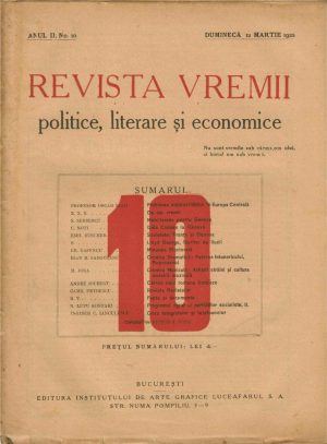 Revista vremii politice, literare și economice, 10/1922
