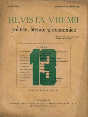 Revista vremii politice, literare și economice, 13/1922