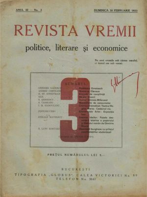 Revista vremii politice, literare și economice, 3/1923