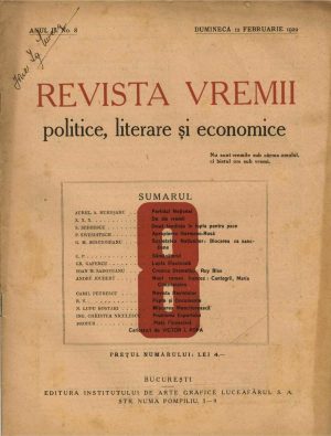 Revista vremii politice, literare și economice, 8/1922