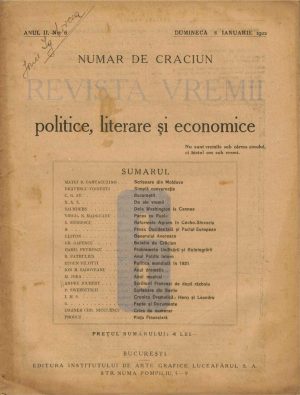 Revista vremii politice, literare și economice, 6/1922
