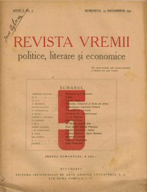 Revista vremii politice, literare și economice, 5/1921