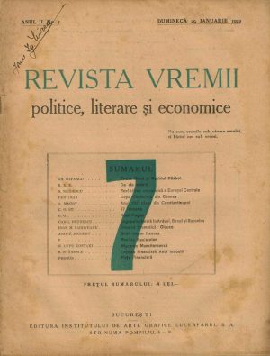 Revista vremii politice, literare și economice, 7/1922