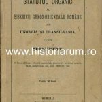 Statutul organic al Bisericii greco-orientale române din Ungaria și Transilvania cu un suplement, 1907, Sibiu