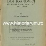 Doi Ioanovici pe tronul episcopesc ort dela Arad de Gheorghe Ciuhandu, 1929, Arad, cu semnătura olografă a lui Vasile Goldiș