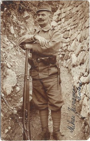 Korporal/tizedes (caporal) român din armata austro-ungară, Mihai Jumanca, comerciant din Ciclova Montană, Primul Război Mondial