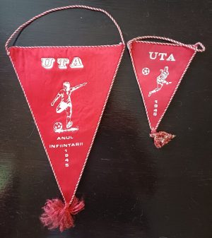 Fanioane fotbal UTA, Arad, perioada comunistă, lot de 2 bucăți