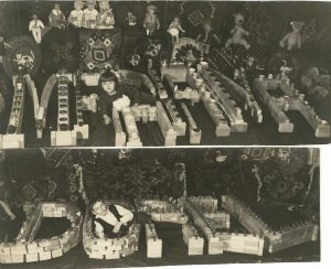 Copii cu jucării, România, fotomontaj, perioada interbelică, lot de 2 fotografii