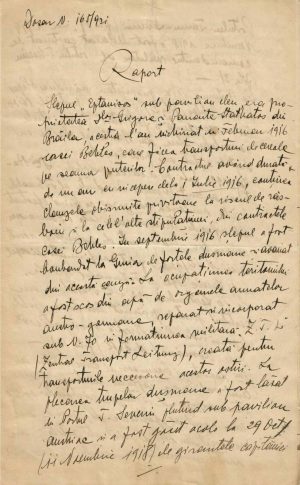 Tribunalul de Prize Maritime Galați, raport despre șlepul Eptanisos, proprietari din Brăila, capturat în 1918 în portul Turnu Severin
