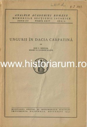 Ungurii din Dacia Carpatină de Ioan Nistor, 1942