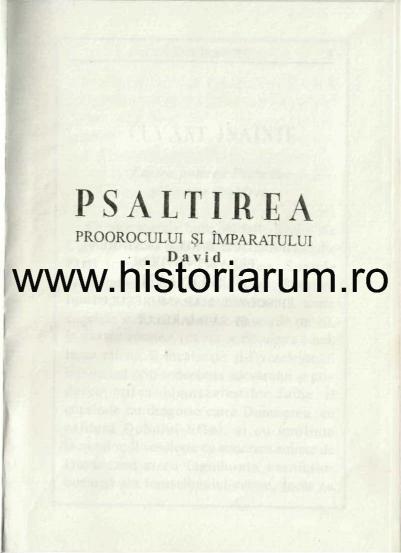Pagina de titlu Psaltirea Proorocului și Împăratului David