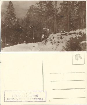 Peisaj montan iarna, fotograf Paul Petrescu, carte poștală
