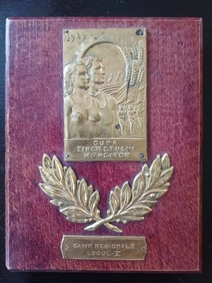 Plachetă Cupa Tineretului Muncitor, 1949, locul I la campionatele regionale