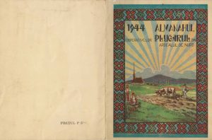 Copertă originală de epocă - Almanahul Plugarul al cooperativelor din Ardealul de Nord, 1944, perioada ocupației maghiare, provenită dintr-un stoc tipografic neutilizat